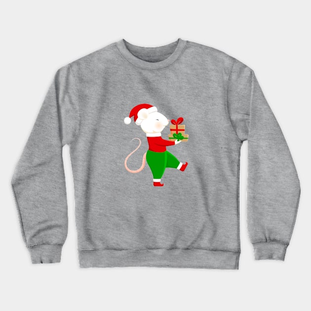 Cute Santa helper in Christmas elf costume. Crewneck Sweatshirt by CraftCloud